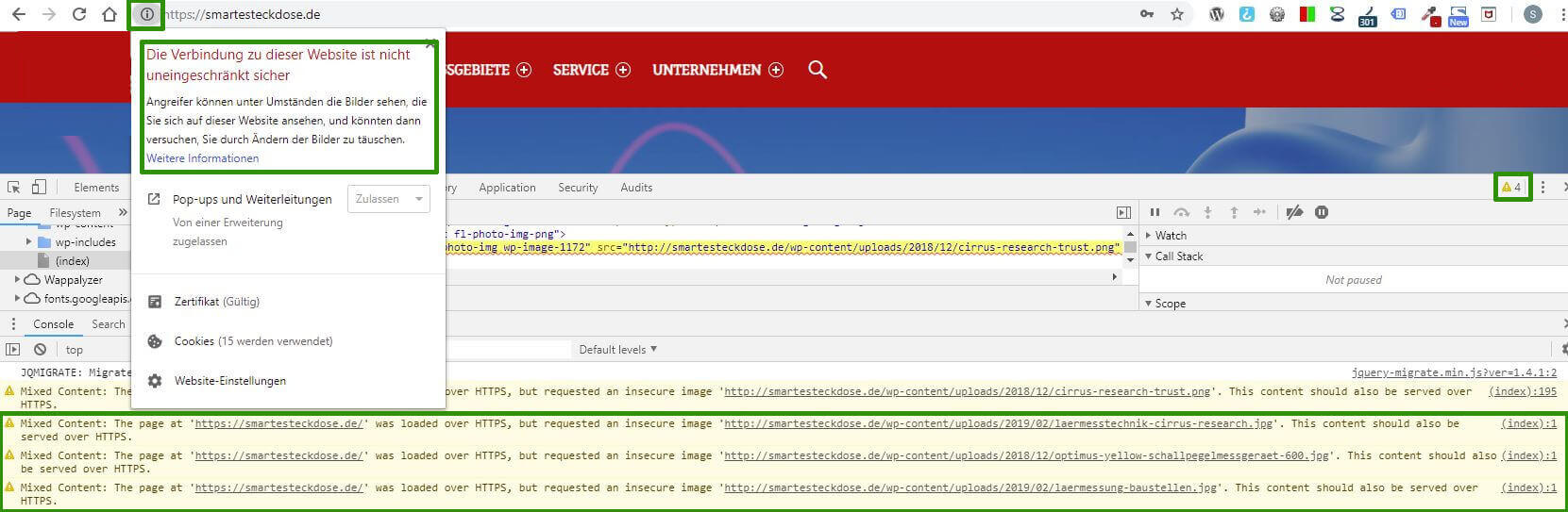 Mixed passive Content Fehler Mixed Content Fehler im Browser entdecken